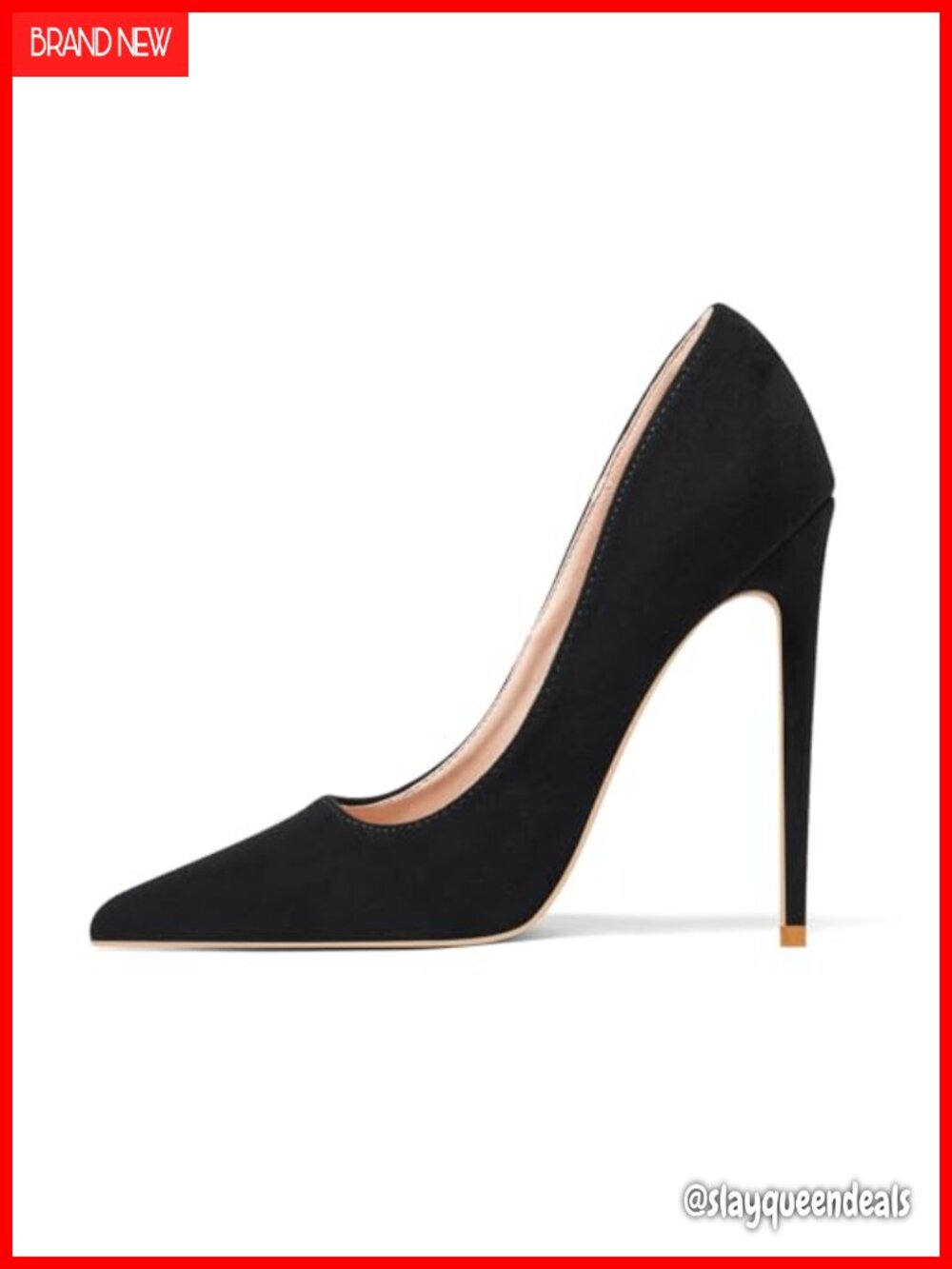 Faux Suede Pointed Toe Stiletto Pumps 4.7 Inch High Heels Party Wedding Shoes